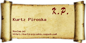 Kurtz Piroska névjegykártya